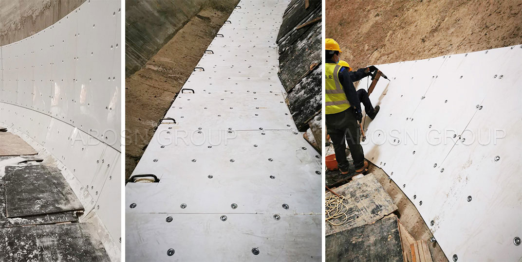 Installation items of UHMWPE polyethylene silo lining board