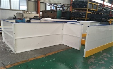 Install the combination of hockey dasher boards